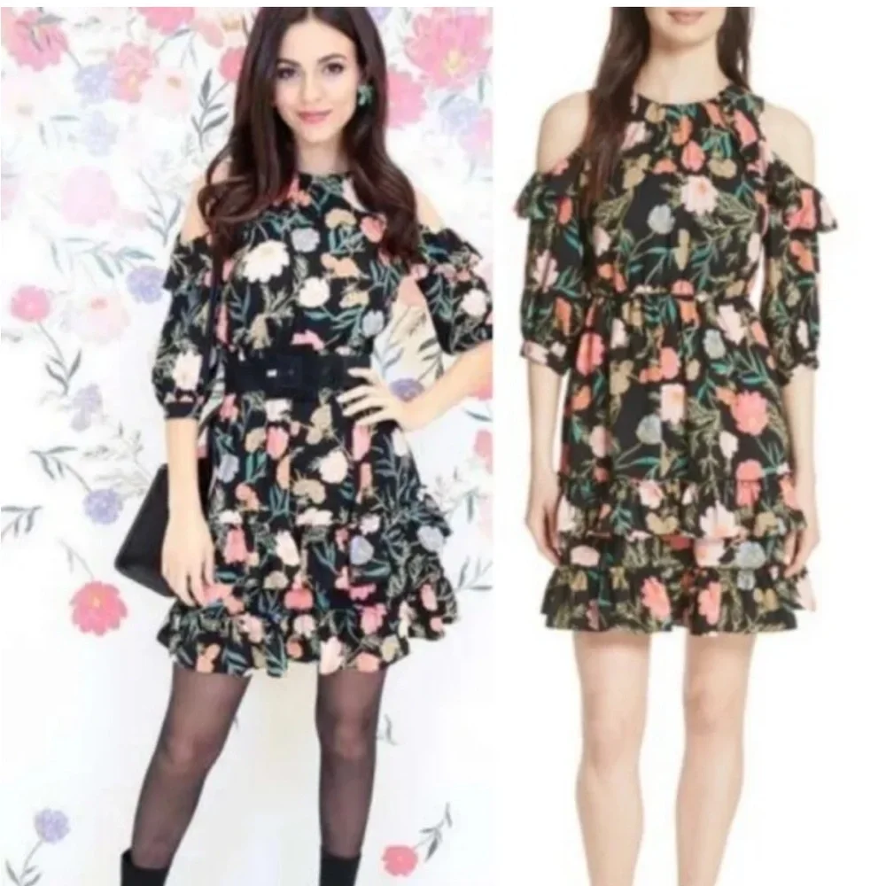 Kate Spade New York Blossom Cold Shoulder mini Dress size 4 Preppy Designer
